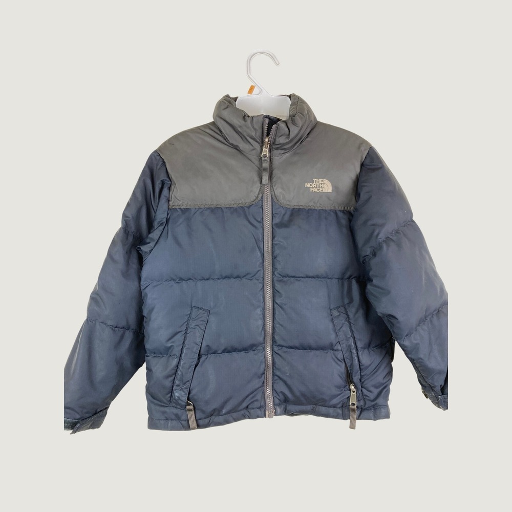 The North Face Puffer Jacket Boys Small 7 /8 Navy Blue 600 Fill Down Coat